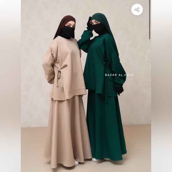 Elegant Modest Wear Set in Beige - Picture 2 of 3